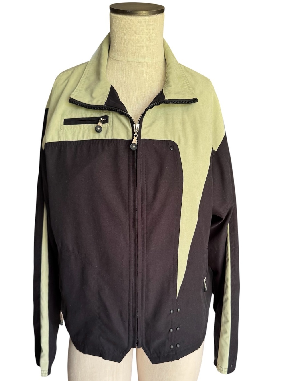 Vintage JAMIE SADOCK Don Thomas Sporthaus Olive Green Black Colorblock Jacket M